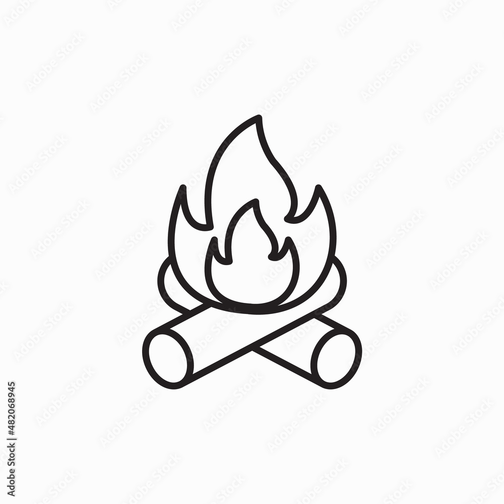 Bonfire icon. Camp fire clipart. Vector illustration isolated on white.camping bonfire icon from nature outline collection. Thin line camping bonfire icon isolated on white background. Bonfire icon. Camp fire clipart. Vector illustration isolated on white.camping bonfire icon from nature outline collection. Thin line camping bonfire icon isolated on white background.