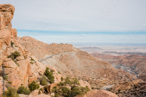 view of la rumorosa highway in mexico, desert. photo