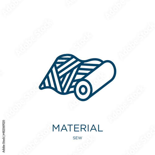 material icon from sew collection. Thin linear material, industry, business outline icon isolated on white background. Line vector material sign, symbol for web and mobile