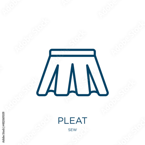 pleat icon from sew collection. Thin linear pleat, fabric, pleats outline icon isolated on white background. Line vector pleat sign, symbol for web and mobile
