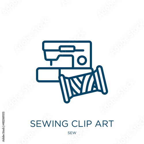 sewing clip art icon from sew collection. Thin linear sewing clip art, clip art, clothing outline icon isolated on white background. Line vector sewing clip art sign, symbol for web and mobile