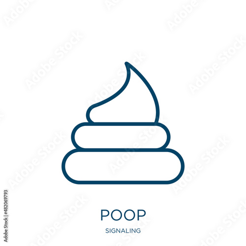 poop icon from signaling collection. Thin linear poop, poo, garbage outline icon isolated on white background. Line vector poop sign, symbol for web and mobile