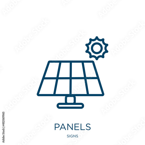 panels icon from signs collection. Thin linear panels, panel, control outline icon isolated on white background. Line vector panels sign, symbol for web and mobile
