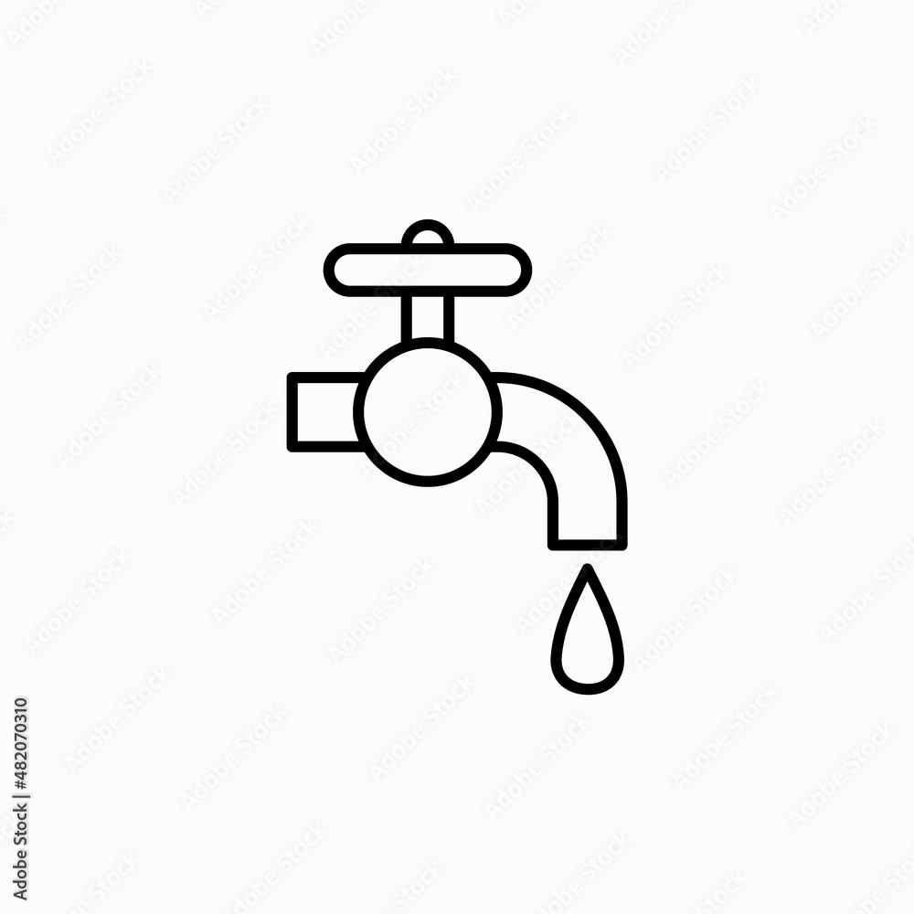 Faucet vector icon. Black illustration isolated on white background for graphic and web design. isolated vector household design element. save water symbol Faucet vector icon. Black illustration isolated on white background for graphic and web design. isolated vector household design element. save water symbol