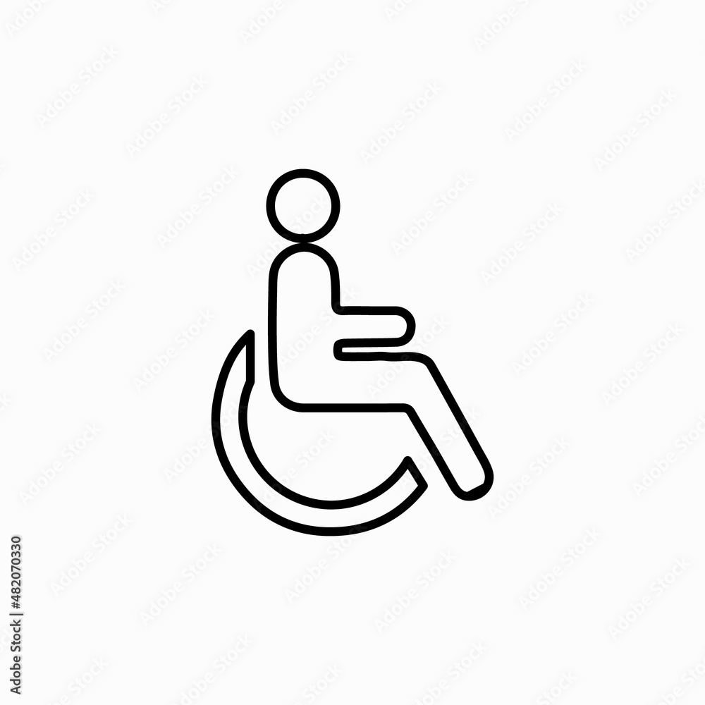 Handicapped patient line icon. linear style sign for mobile concept and web design. Disabled man outline vector icon. Symbol, logo illustration. Pixel perfect vector graphics Handicapped patient line icon. linear style sign for mobile concept and web design. Disabled man outline vector icon. Symbol, logo illustration. Pixel perfect vector graphics