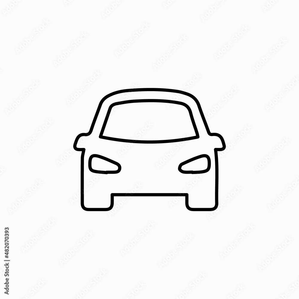 Linear car icons set. Universal car icon to use in web and mobile UI, car basic UI elements. Car icon in linear style. Transport vector illustration