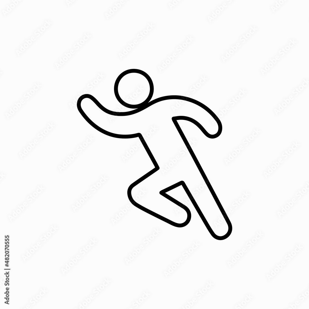Obraz premium running man icon vector illustration, runner man icon, run marathon, athlete people, jogging thin line web symbol on white background - editable stroke vector illustration eps10