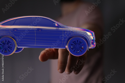 Hologram auto, futuristic p...