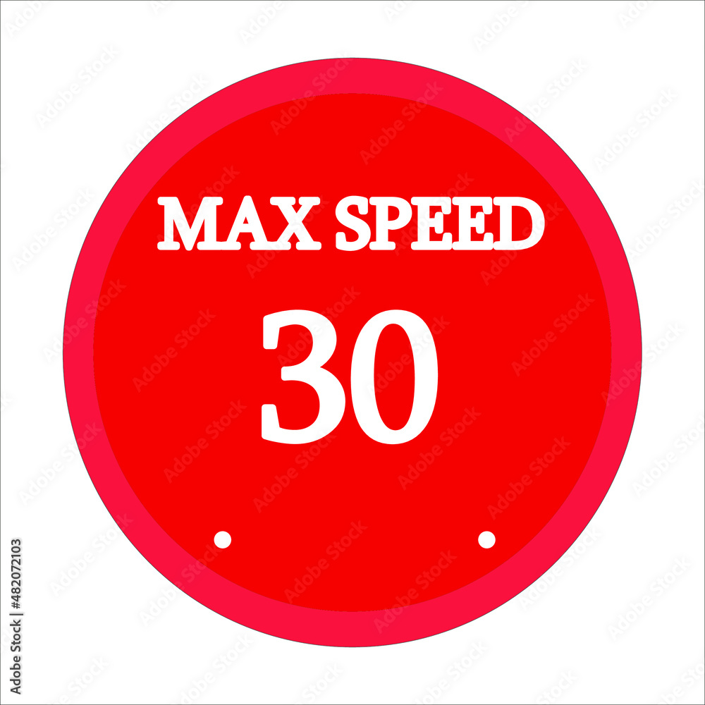 maximum speed 30. Red circle and white background maximum speed 30. Red circle and white background