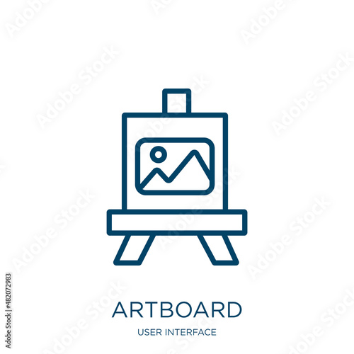 artboard icon from user interface collection. Thin linear artboard, electronic, power outline icon isolated on white background. Line vector artboard sign, symbol for web and mobile