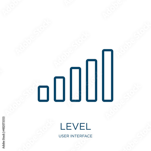 level icon from user interface collection. Thin linear level, button, control outline icon isolated on white background. Line vector level sign, symbol for web and mobile