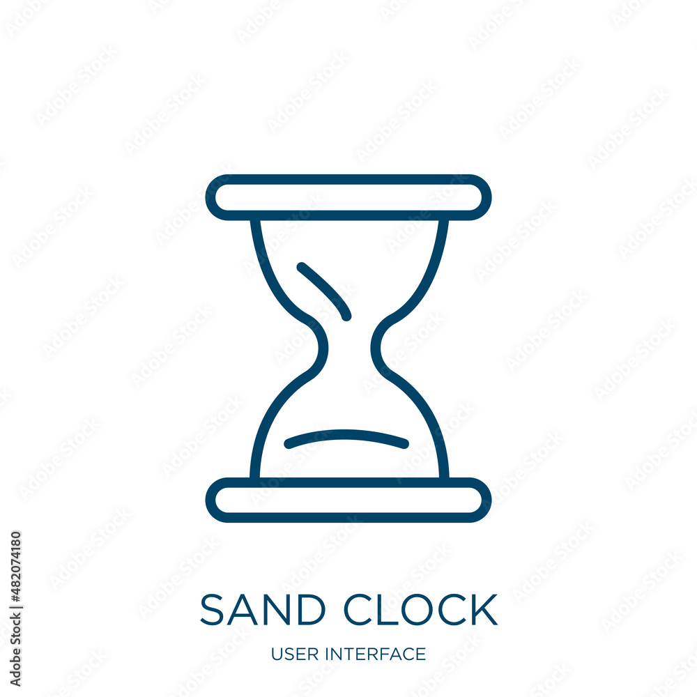 sand clock icon from user interface collection. Thin linear sand clock