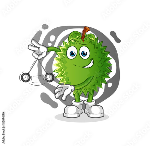 durian hypnotizing cartoon. cartoon mascot vector