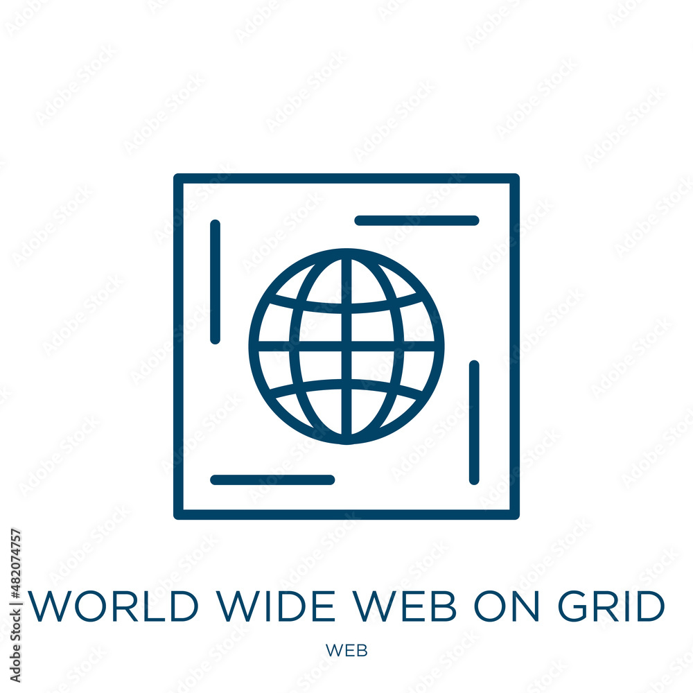 Vecteur Stock world wide web on grid icon from web collection. Thin ...