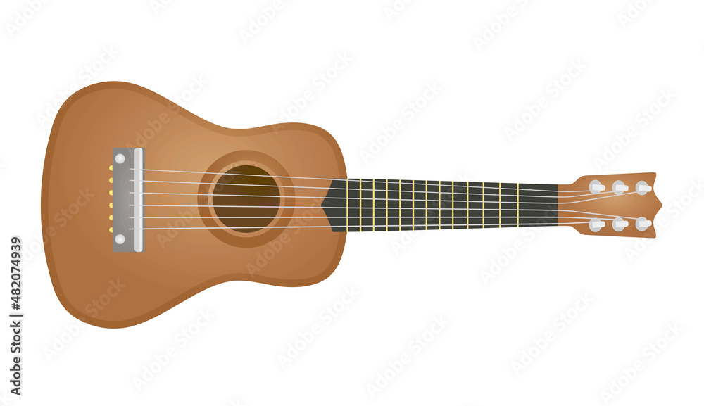 Fototapeta premium Brown classic guitar. vector illustration