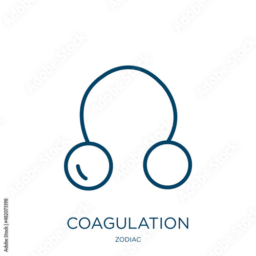 coagulation icon from zodiac collection. Thin linear coagulation, equipment, industrial outline icon isolated on white background. Line vector coagulation sign, symbol for web and mobile