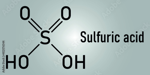 Sulfuric acid strong mineral acid molecule. Skeletal formula. Chemical structure