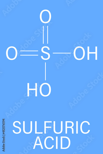 Sulfuric acid strong mineral acid molecule. Skeletal formula. Chemical structure © Alexander