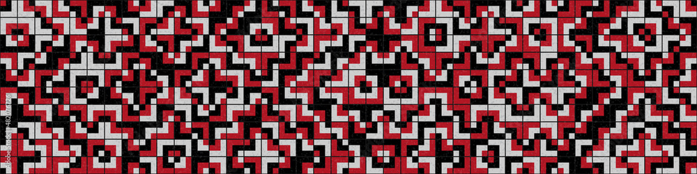 Fototapeta premium Abstract Geometric Pattern generative computational art illustration