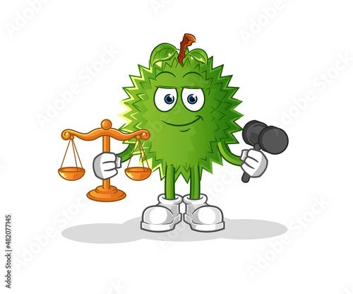 durian lawyer cartoon. cartoon mascot vector