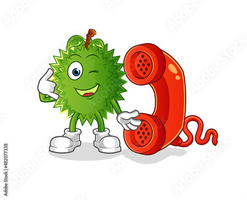 durian call mascot. cartoon vector