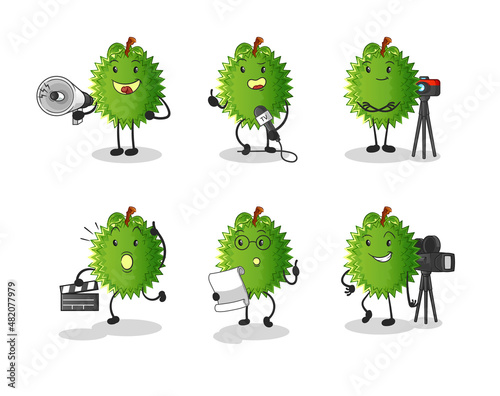 durian entertainment group character. cartoon mascot vector