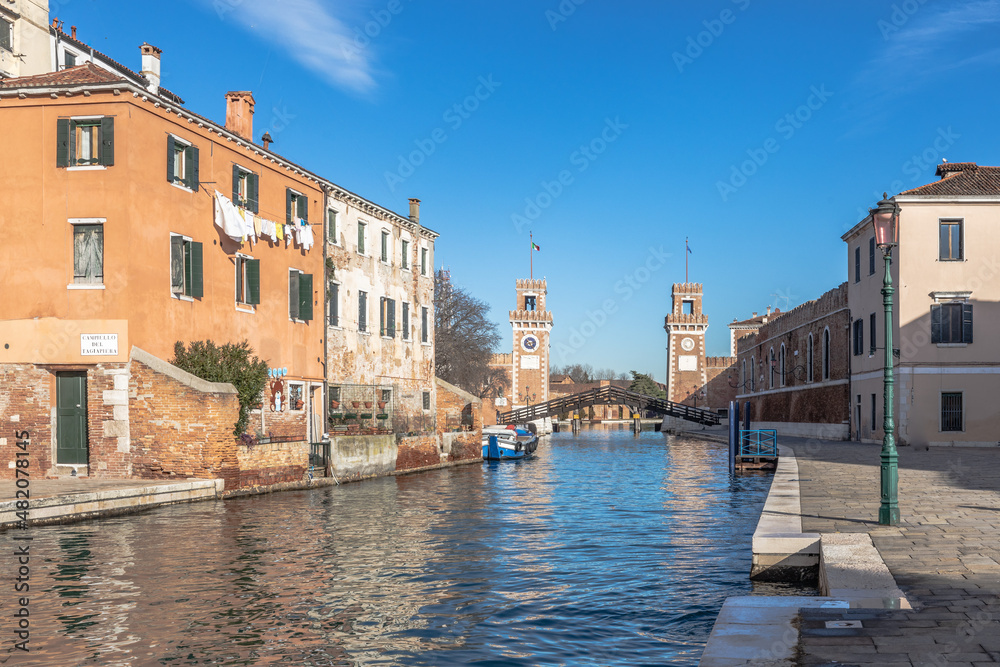 Arsenal - Byzantinische Schiffswerft von 1104 im Stadtteil  Castello in Venedig in Italien