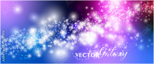 Magical color galaxy.Space background ,realistic nebula and lots of shining stars. Infinite universe and starry night. Colorful cosmos with stardust and the Milky Way. Vector illustration.