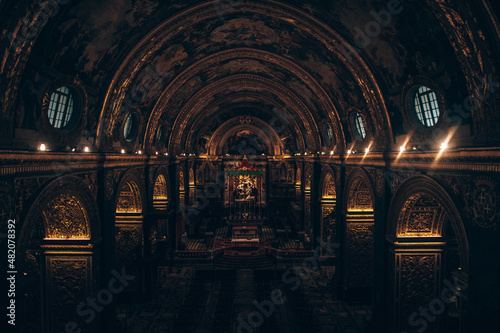 The beautiful inside of the St. John's Co-Cathedral in Valleta in Malta. © Bryan