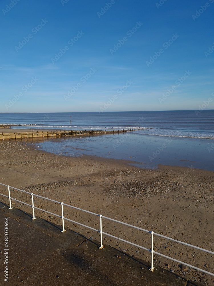 Hornsea beach in East Yorkshire in England UK on a sunny day Hornsea beach in East Yorkshire in England UK on a sunny day