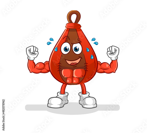 speed bag muscular cartoon. cartoon mascot vector
