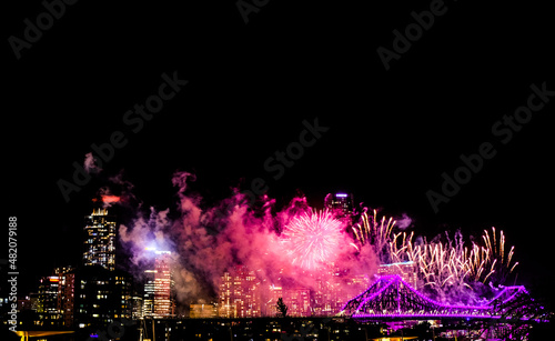 fireworks in the city