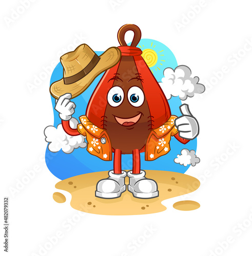 speed bag go on vacation. cartoon mascot vector
