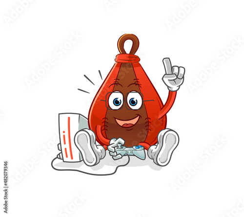 speed bag playing video games. cartoon character