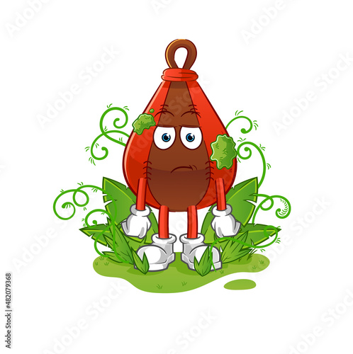 speed bag waiting too long mascot. cartoon vector