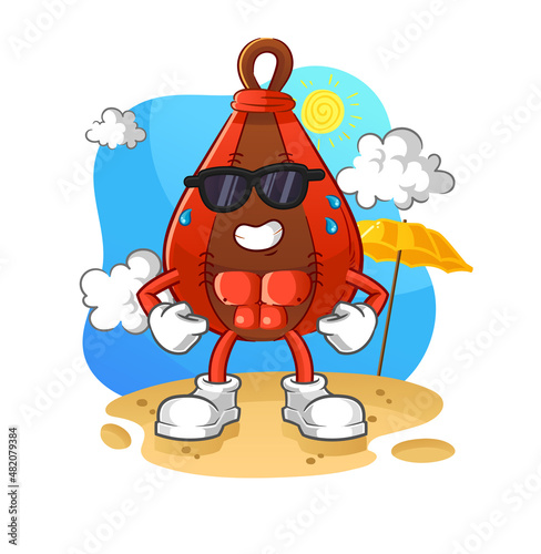 speed bag sunbathing in summer. character vector