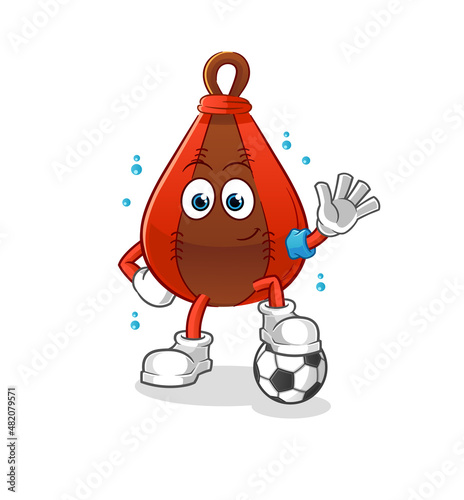speed bag playing soccer illustration. character vector