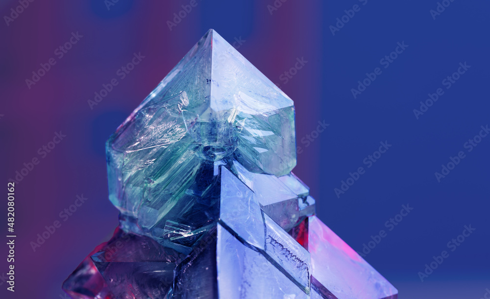 Raw blue natural crystal. Mineral used in industry and jewelry Raw blue natural crystal. Mineral used in industry and jewelry