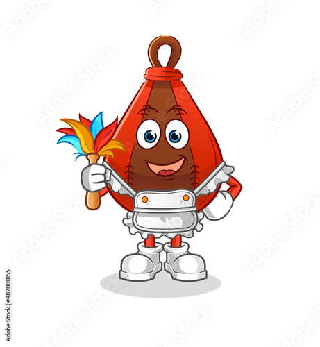 speed bag maid mascot. cartoon vector