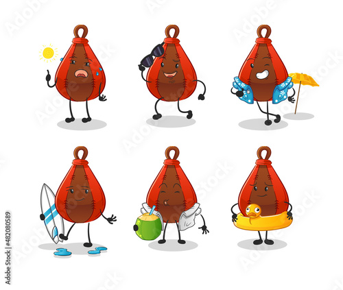 speed bag holiday character. cartoon mascot vector