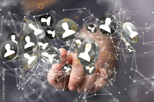 Fototapeta Naklejka Na Ścianę i Meble -  people network structure HR - Human resources management and recruitment