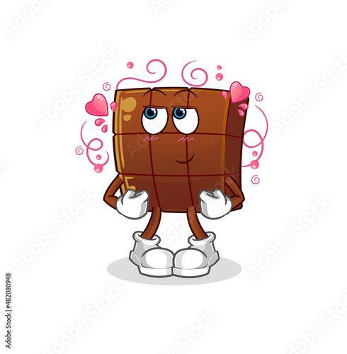 chocolate bar shy vector. cartoon character