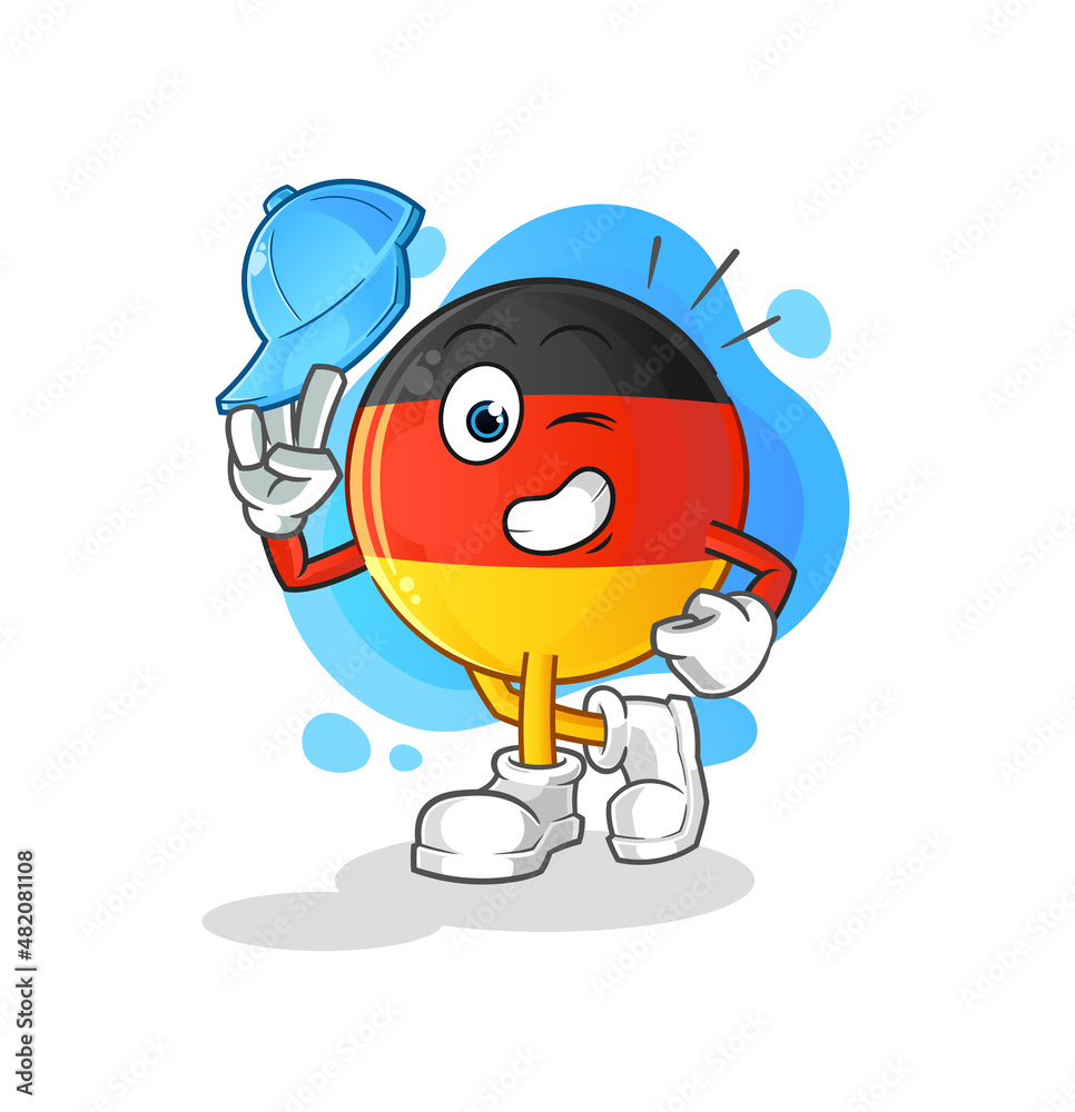 german flag young boy character cartoon
