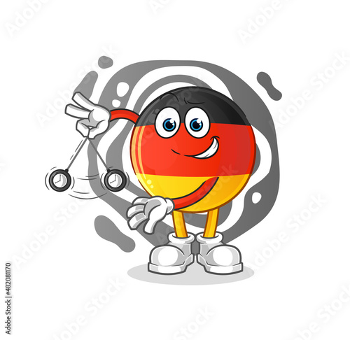 german flag hypnotizing cartoon. cartoon mascot vector