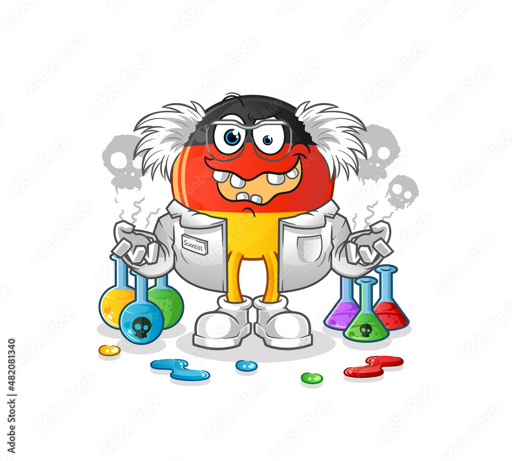 Fototapeta premium german flag mad scientist illustration. character vector