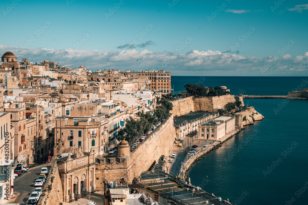 Beautiful city view over the city of Valletta in Malta