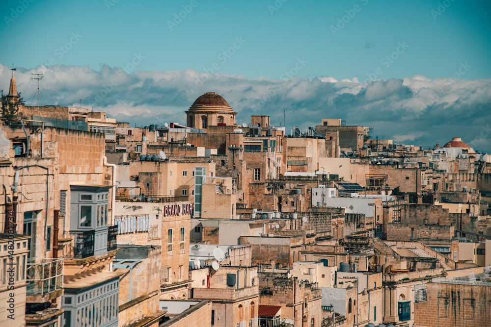 Beautiful city view over the city of Valletta in Malta