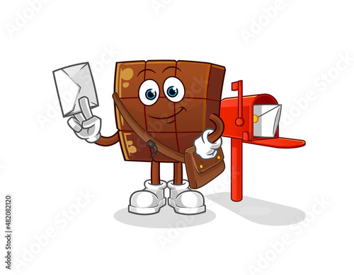 chocolate bar postman vector. cartoon character