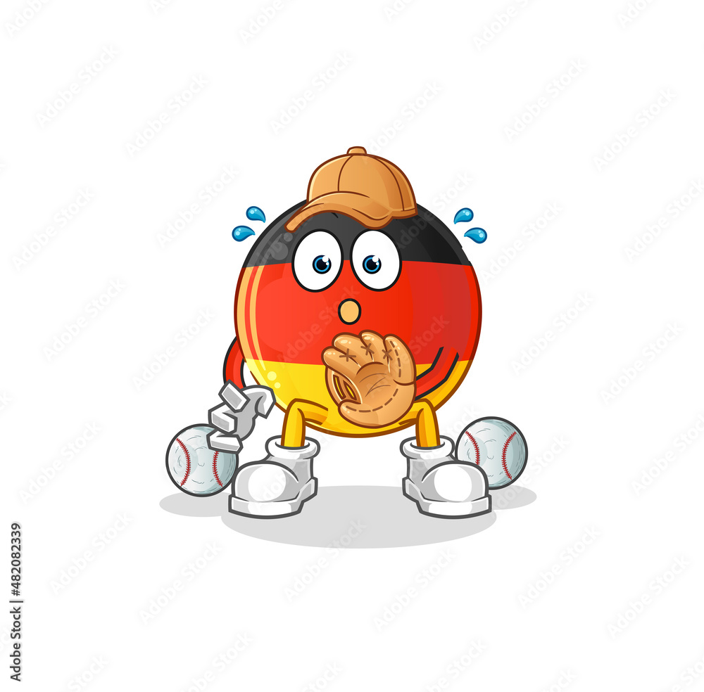german flag baseball Catcher cartoon. cartoon mascot vector german flag baseball Catcher cartoon. cartoon mascot vector