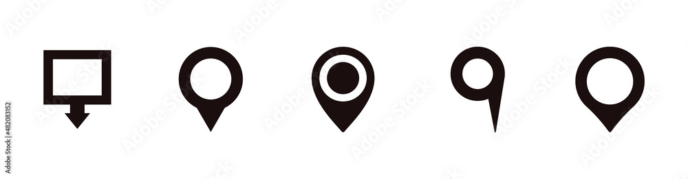 Map pointers icon set. Location pin collection. Map pointer GPS location. Pointer icon pin on the map to show the location. Vector illustration Map pointers icon set. Location pin collection. Map pointer GPS location. Pointer icon pin on the map to show the location. Vector illustration